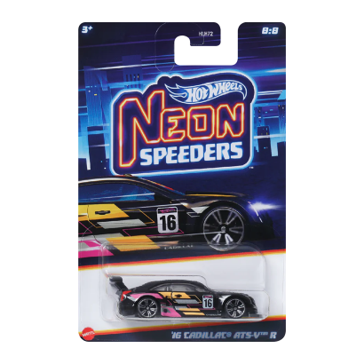 Тематична Машинка Hot Wheels '16 Cadillac ATS-V R Neon Speeders 1:64 HLH72/HRW82 Black - Retromagaz