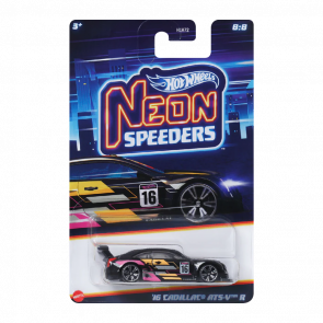 Тематична Машинка Hot Wheels '16 Cadillac ATS-V R Neon Speeders 1:64 HLH72/HRW82 Black - Retromagaz