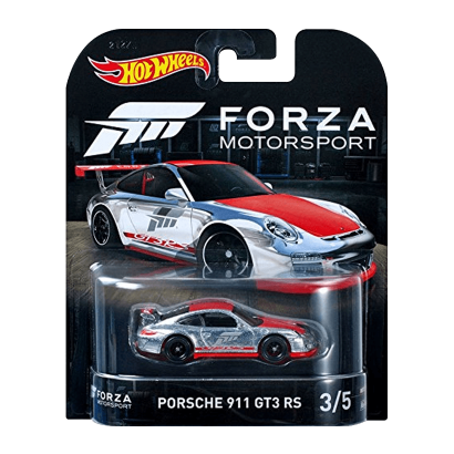 Машинка Premium Hot Wheels 2011 Porsche 911 GT3 RS Forza Motorsport 1:64 DWJ93 Silver - Retromagaz