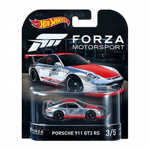 Машинка Premium Hot Wheels 2011 Porsche 911 GT3 RS Forza Motorsport 1:64 DWJ93 Silver - Retromagaz