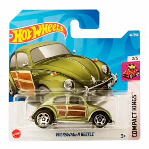 Машинка Базовая Hot Wheels Volkswagen Beetle Compact Kings 1:64 HCW88 Green - Retromagaz