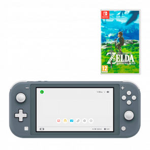 Набор Консоль Nintendo Switch Lite 32GB (045496452650) Grey Б/У + Игра The Legend of Zelda Breath of The Wild Русская Озвучка Б/У - Retromagaz