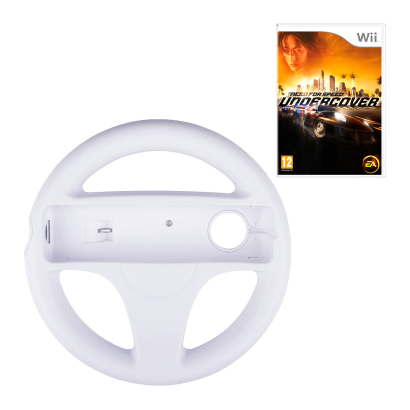 Набор Насадка RMC Wii Wheel White Новый + Игра Nintendo Need for Speed: Undercover Английская Версия Б/У - Retromagaz