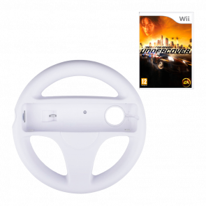 Набор Насадка RMC Wii Wheel White Новый + Игра Nintendo Need for Speed: Undercover Английская Версия Б/У