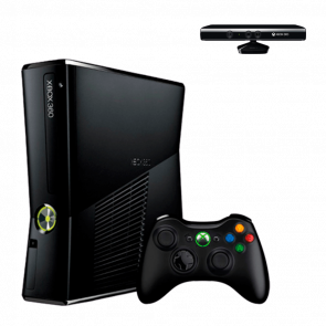 Набір Консоль Microsoft Xbox 360 S Freeboot 250GB Black + 5 Вбудованих Ігор Б/У  + Сенсор Руху Дротовий Kinect - Retromagaz