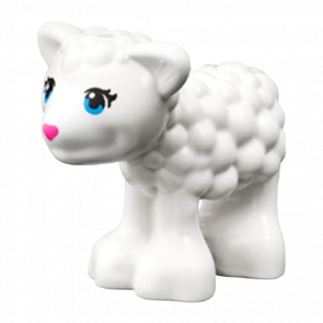 Фигурка Lego Земля Lamb with Dark Azure Eyes Dark Pink Nose and Black Eyelashes Animals 15695pb02 1 6053812 White Б/У