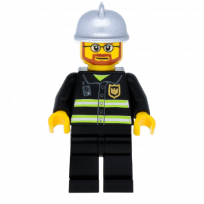 Фігурка Lego Fire 973pb0300 Reflective Stripes Silver Fire Helmet City cty0087 Б/У - Retromagaz