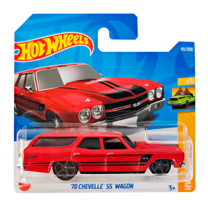 Машинка Базовая Hot Wheels '70 Chevelle SS Wagon Wagons 1:64 HCX23 Red - Retromagaz