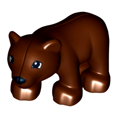 Фигурка Lego Animals Bear Baby Cub with Black Muzzle Duplo bearcubc01pb01 Reddish Brown Б/У - Retromagaz