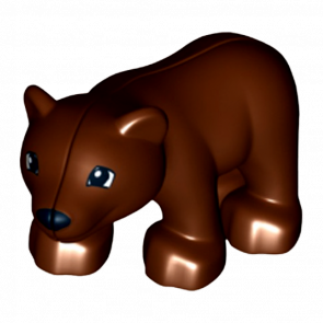 Фигурка Lego Animals Bear Baby Cub with Black Muzzle Duplo bearcubc01pb01 Reddish Brown Б/У