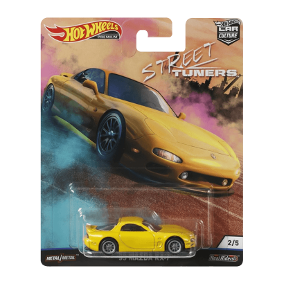 Машинка Premium Hot Wheels '95 Mazda RX-7 Street Tuners 1:64 FYN75 Yellow - Retromagaz