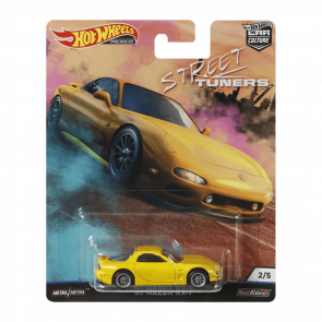 Машинка Premium Hot Wheels '95 Mazda RX-7 Street Tuners 1:64 FYN75 Yellow - Retromagaz