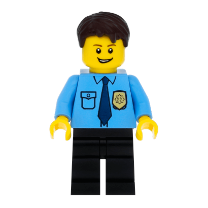 Фигурка Lego Police 973pb0801 Shirt with Dark Blue Tie and Gold Badge City cty0216 Б/У - Retromagaz