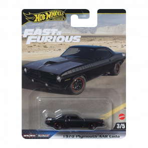 Машинка Premium Hot Wheels 1970 Plymouth AAR Cuda Fast & Furious 1:64 HYP68 Black - Retromagaz