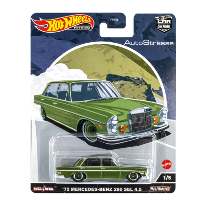 Машинка Premium Hot Wheels '72 Mercedes-Benz 280 SEL 4.5 AutoStrasse 1:64 HCK18 Green - Retromagaz