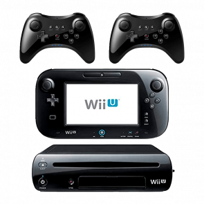 Набор Консоль Nintendo Wii U Модифицированная 96GB Black + 10 Встроенных Игр Б/У  + Геймпад Беспроводной RMC Pro Controller Новый 2шт