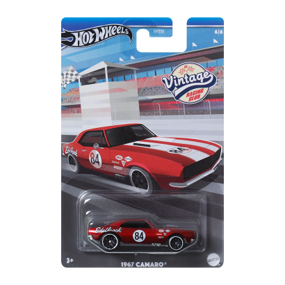 Тематическая Машинка Hot Wheels 1967 Camaro Chase Vintage Racing Club 1:64 HRT81/HRV05 Red - Retromagaz