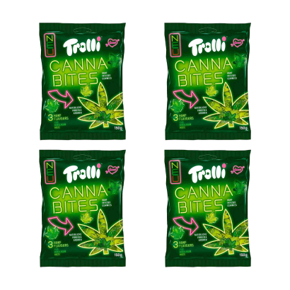 Набір Цукерки Жувальні Trolli Cannabites 150g 4шт - Retromagaz