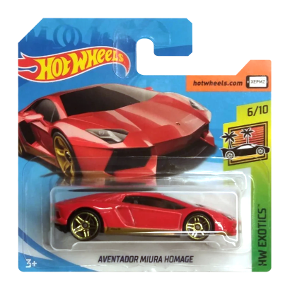 Машинка Базовая Hot Wheels Lamborghini Aventador Miura Homage Exotics 1:64 FJY02 Red - Retromagaz