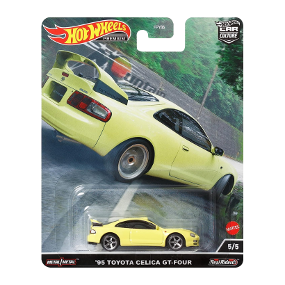 Машинка Premium Hot Wheels '95 Toyota Celica GT-Four Mountain Drifters 1:64 HCJ82 Yellow - Retromagaz