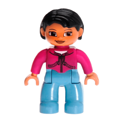 Фигурка Lego Girl Medium Blue Legs Magenta Top Duplo 47394pb015 Б/У - Retromagaz