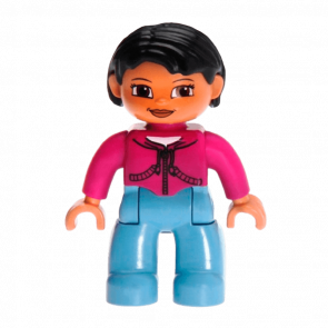 Фигурка Lego Girl Medium Blue Legs Magenta Top Duplo 47394pb015 Б/У