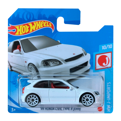 Машинка Базова Hot Wheels '99 Honda Civic Type R (EK9) J-Imports 1:64 GRX62 White - Retromagaz