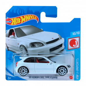 Машинка Базовая Hot Wheels '99 Honda Civic Type R (EK9) J-Imports 1:64 GRX62 White - Retromagaz