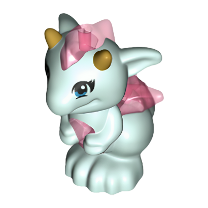 Фигурка Lego Воздух Dragon Elves Baby with Molded Trans-Dark Pink Stomach Spines Animals 26090pb07 Light Aqua Б/У - Retromagaz