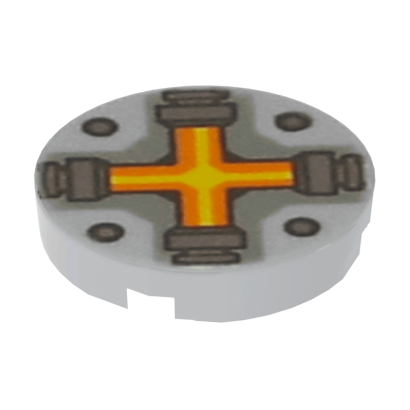 Плитка Lego Круглая Декоративная Bottom Stud Holder with Orange and Yellow Cross Pattern 2 x 2 14769pb087 6132542 Light Bluish Grey 10шт Б/У - Retromagaz