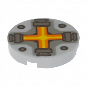 Плитка Lego Круглая Декоративная Bottom Stud Holder with Orange and Yellow Cross Pattern 2 x 2 14769pb087 6132542 Light Bluish Grey 10шт Б/У - Retromagaz