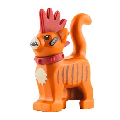 Фигурка Lego Земля Cat Dark Red Spiky Mohawk and Collar Bandages and Dark Brown Stripes Animals 39742pb01 1 6256522 Dark Orange Б/У - Retromagaz