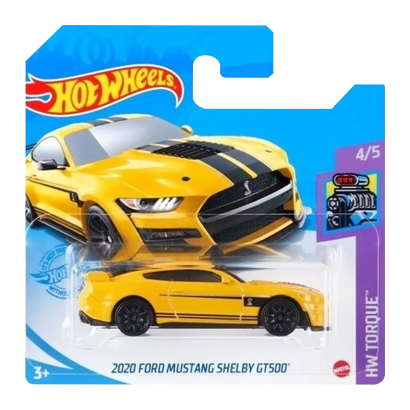 Машинка Базовая Hot Wheels 2020 Ford Mustang Shelby GT500 Torque 1:64 GRY02 Yellow - Retromagaz