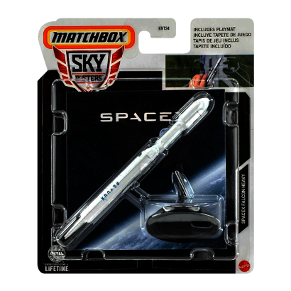 Тематическая Машинка Matchbox SpaceX Falcon Heavy Sky Busters 1:64 HHT34/HHT44 White - Retromagaz