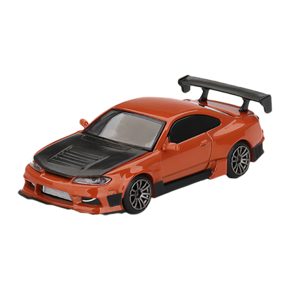 Машинка Premium MINI GT Nissan Silvia S15 D-MAX 1:64 Orange - Retromagaz