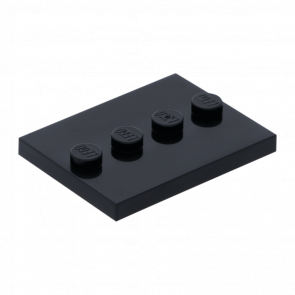 Плитка Lego Модифицированная 4 Studs in Center 3 x 4 88646 17836 4571146 6076678 Black 10шт Б/У