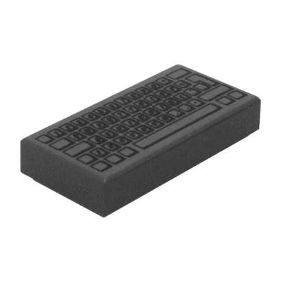 Плитка Lego Декоративна Groove with Computer Keyboard Standard Pattern 1 x 2 3069bpb0030 4200903 4493478 Dark Bluish Grey 4шт Б/У - Retromagaz