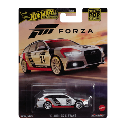 Машинка Premium Hot Wheels '17 Audi RS 6 Avant Forza Horizon 1:64 HVJ47 White - Retromagaz