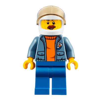 Фігурка Lego Coast Guard 973pb2864 Helicopter Pilot with Moustache City cty0828 Б/У - Retromagaz