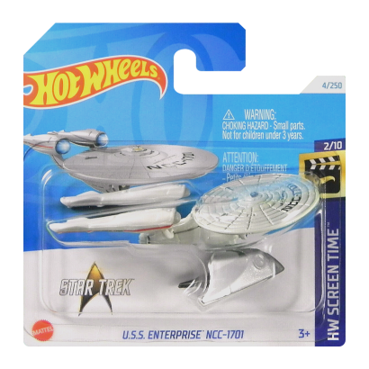 Машинка Базовая Hot Wheels Star Trek U.S.S. Enterprise NCC-1701 Screen Time 1:64 HTB32 White - Retromagaz