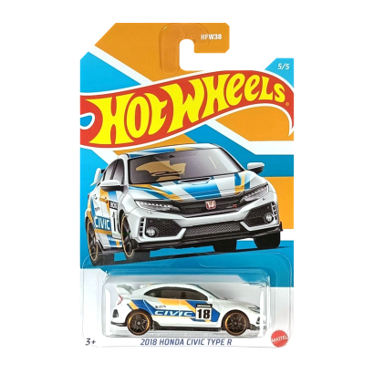 Тематическая Машинка Hot Wheels 2018 Honda Civic Type R Honda 1:64 HDH19 White - Retromagaz