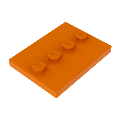 Плитка Lego Модифікована 4 Studs in Center 3 x 4 88646 17836 6224537 Orange 4шт Б/У - Retromagaz