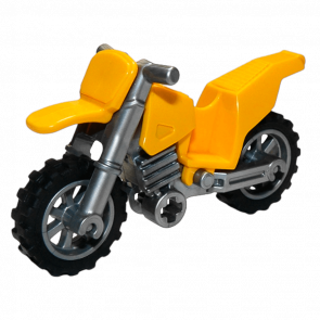 Транспорт Lego Мотоцикл Dirt Bike Flat Silver Chassis and Wheels 50860c07 6186539 50859b 6055651 Bright Light Orange Б/У