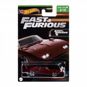 Тематична Машинка Hot Wheels '69 Dodge Charger Daytona Fast & Furious 1:64 HNR88/HNT06 Dark Red - Retromagaz