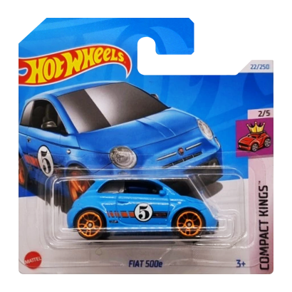 Машинка Базова Hot Wheels Fiat 500e Compact Kings 1:64 HTD03 Blue - Retromagaz