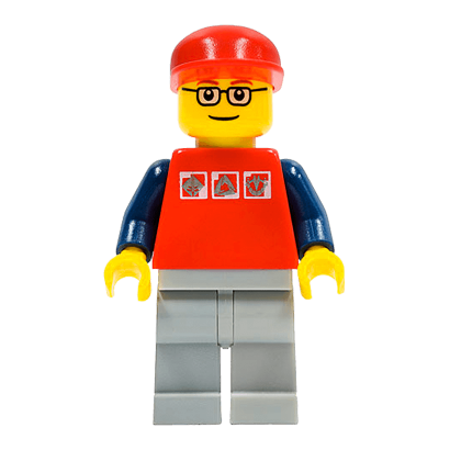 Фигурка Lego People 973pb0274 Red Shirt with 3 Silver Logos City cty0060 Б/У - Retromagaz