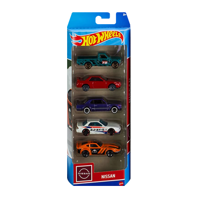 Машинка Базова Hot Wheels 5шт Datsun 620 / Nissan Skyline GT / Skyline HT / Silvia / Fairlady Nissan 1:64 HLY73 Red - Retromagaz