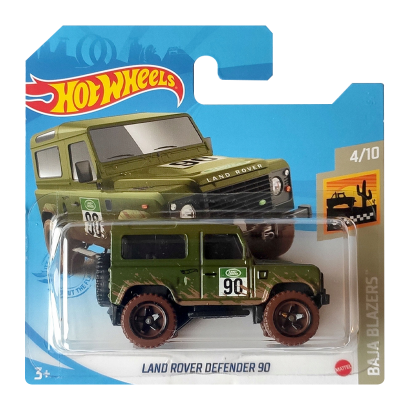 Машинка Базова Hot Wheels Land Rover Defender 90 Baja Blazers 1:64 GRX66 Green - Retromagaz