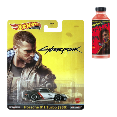 Набір Машинка Premium Hot Wheels Cyberpunk 2077 Porsche 911 HCP04 + Напій Vitamin Fuel Cherry & Ginger - Retromagaz