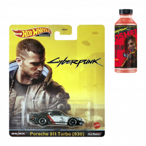 Набір Машинка Premium Hot Wheels Cyberpunk 2077 Porsche 911 HCP04 + Напій Vitamin Fuel Cherry & Ginger - Retromagaz